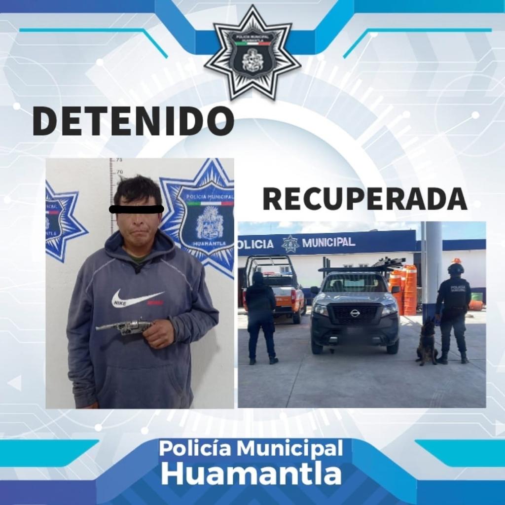 Atrapan policías de Huamantla a ladrón que robó un vehículo con violencia